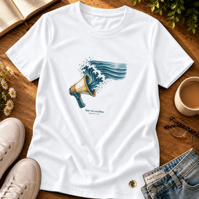 Camiseta Feminina Branca Sua voz acalma