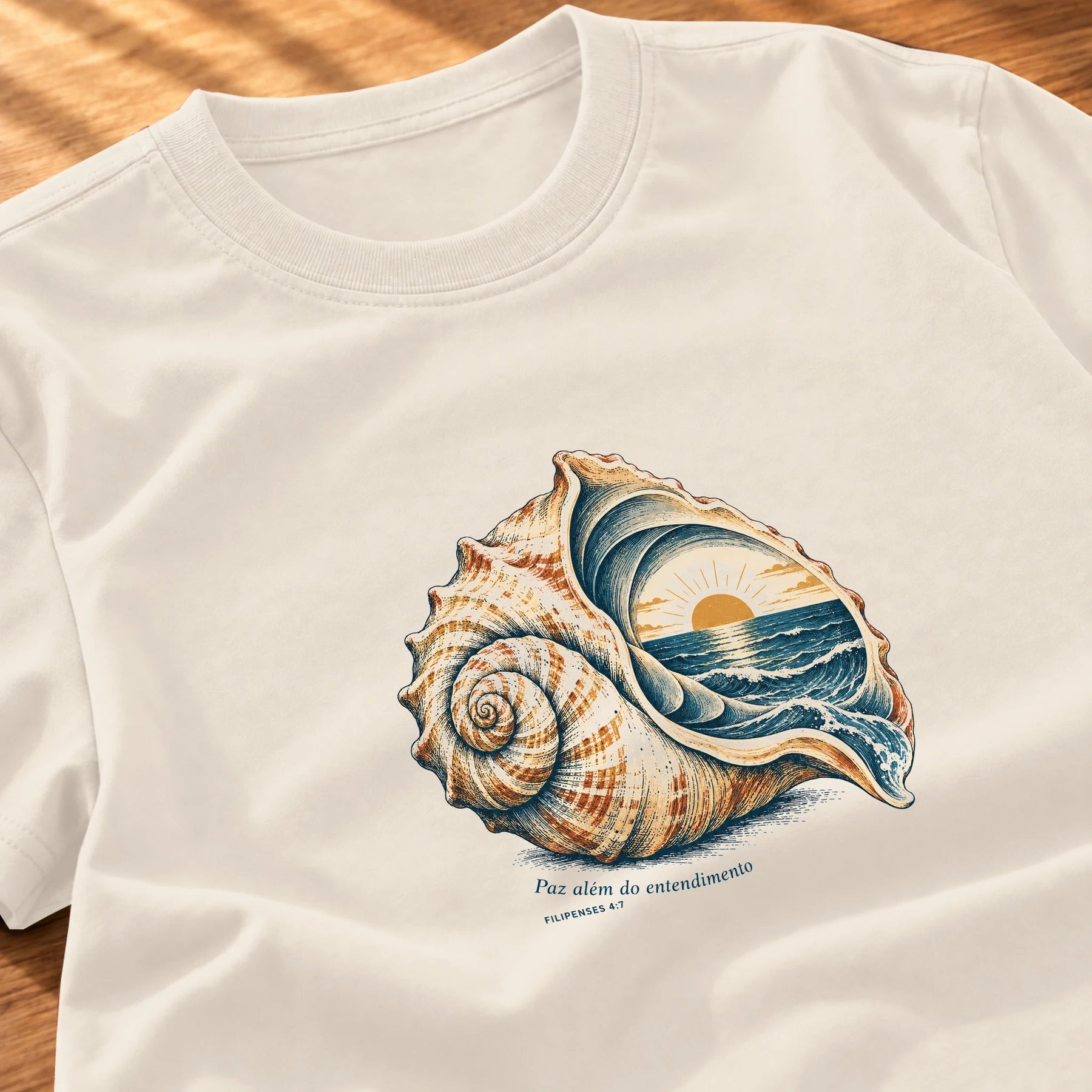 Camiseta Feminina Off White Paz além do entendimento