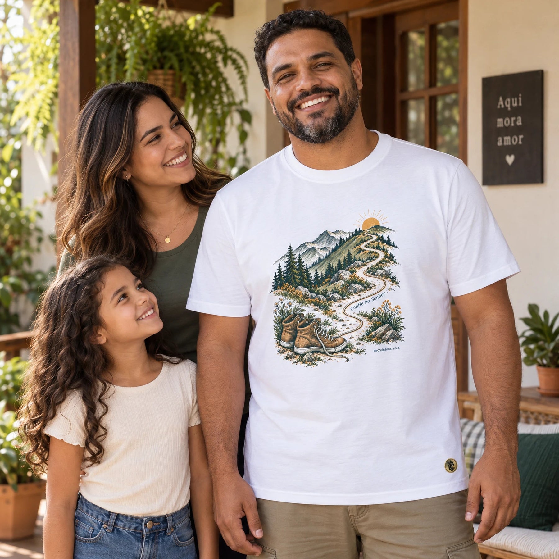 Camiseta Masculina Branca Confie no Senhor