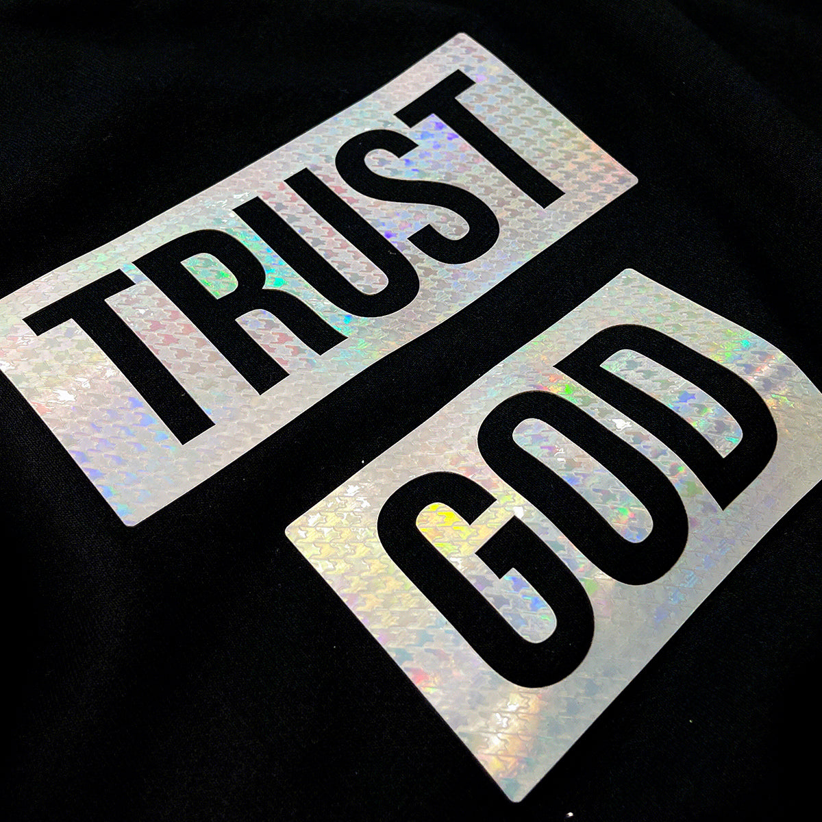 Moletom Preto Trust God Holográfico