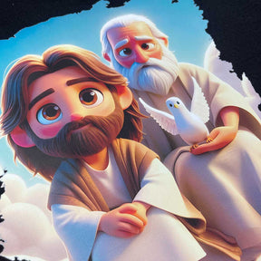 T-Shirt Infantil Preta Jesus e Noé