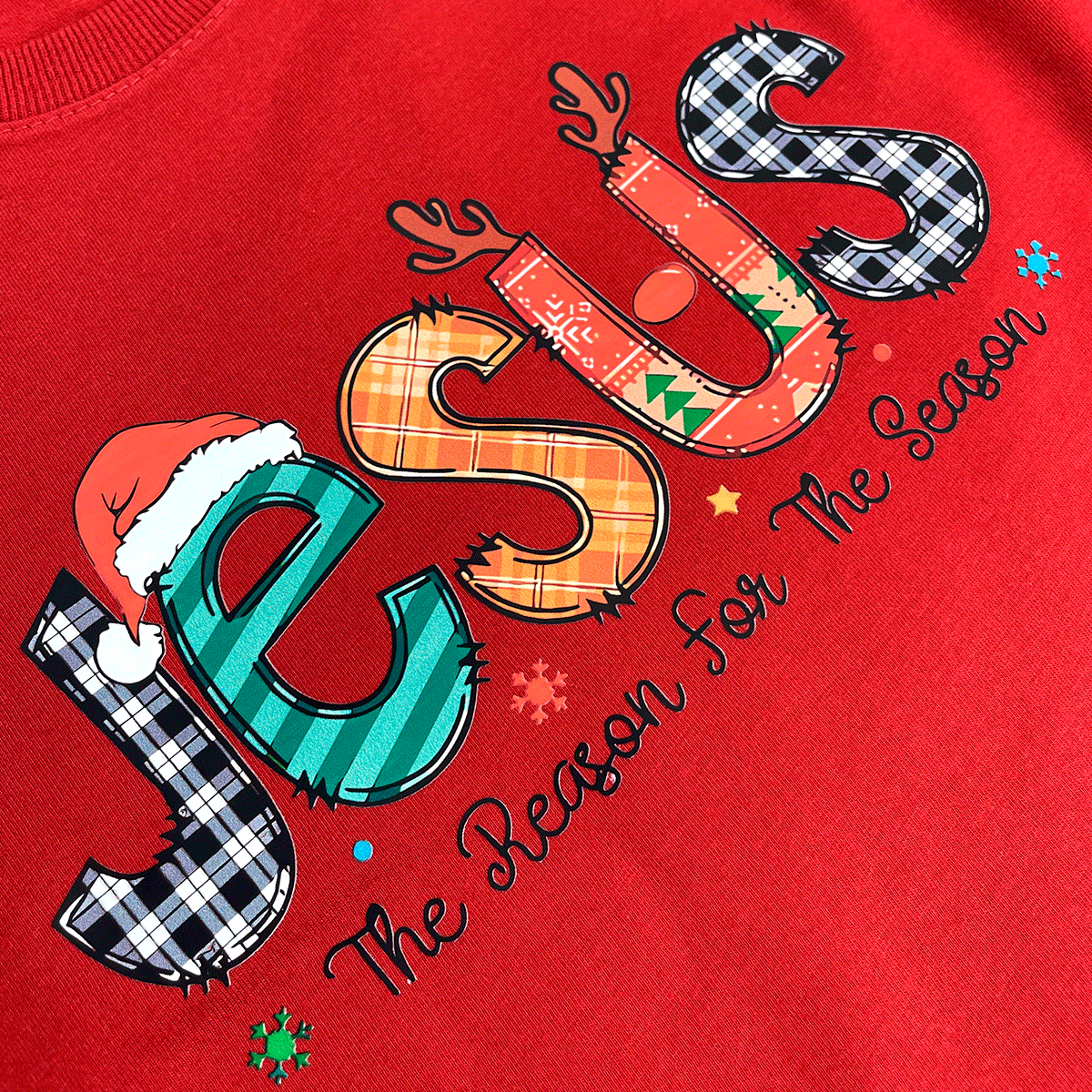 Camiseta Feminina Vermelha Jesus The Reason For The Season