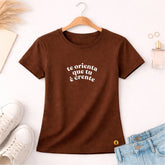 Camiseta Feminina Marrom Te Orienta Que tu é Crente