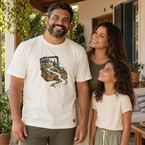Camiseta Masculina Off White O Pai corre ao encontro