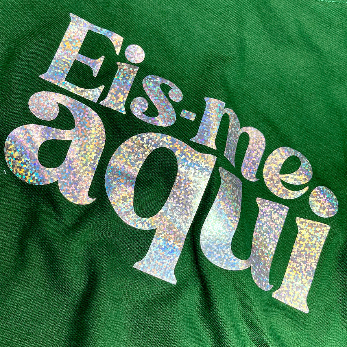 Camiseta Feminina Verde Eis-me Aqui Brilho
