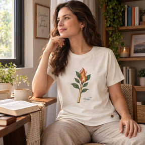 Camiseta Feminina Off White Arde, mas não se consome