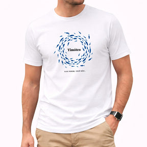 Camiseta Masculina Branca Timóteo Eles Podem, Você Não.