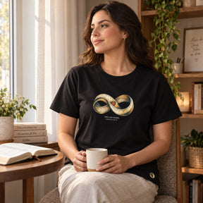 Camiseta Feminina Preta Amor sem medida
