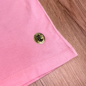 Camiseta Feminina Rosa Coração Oração Ação Dourado