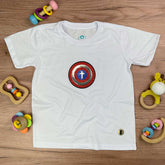 T-Shirt Infantil Branca Escudo Cruz