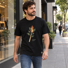 Camiseta Masculina Preta Arde, mas não se consome