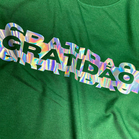 Camiseta Feminina Verde Gratidão Holográfico
