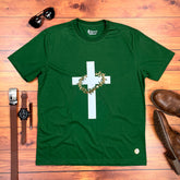 Camiseta Masculina Verde Cruz Espinhos