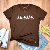Camiseta Feminina Marrom J.E.S.U.S