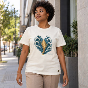 Camiseta Feminina Off White Ele abriu o mar
