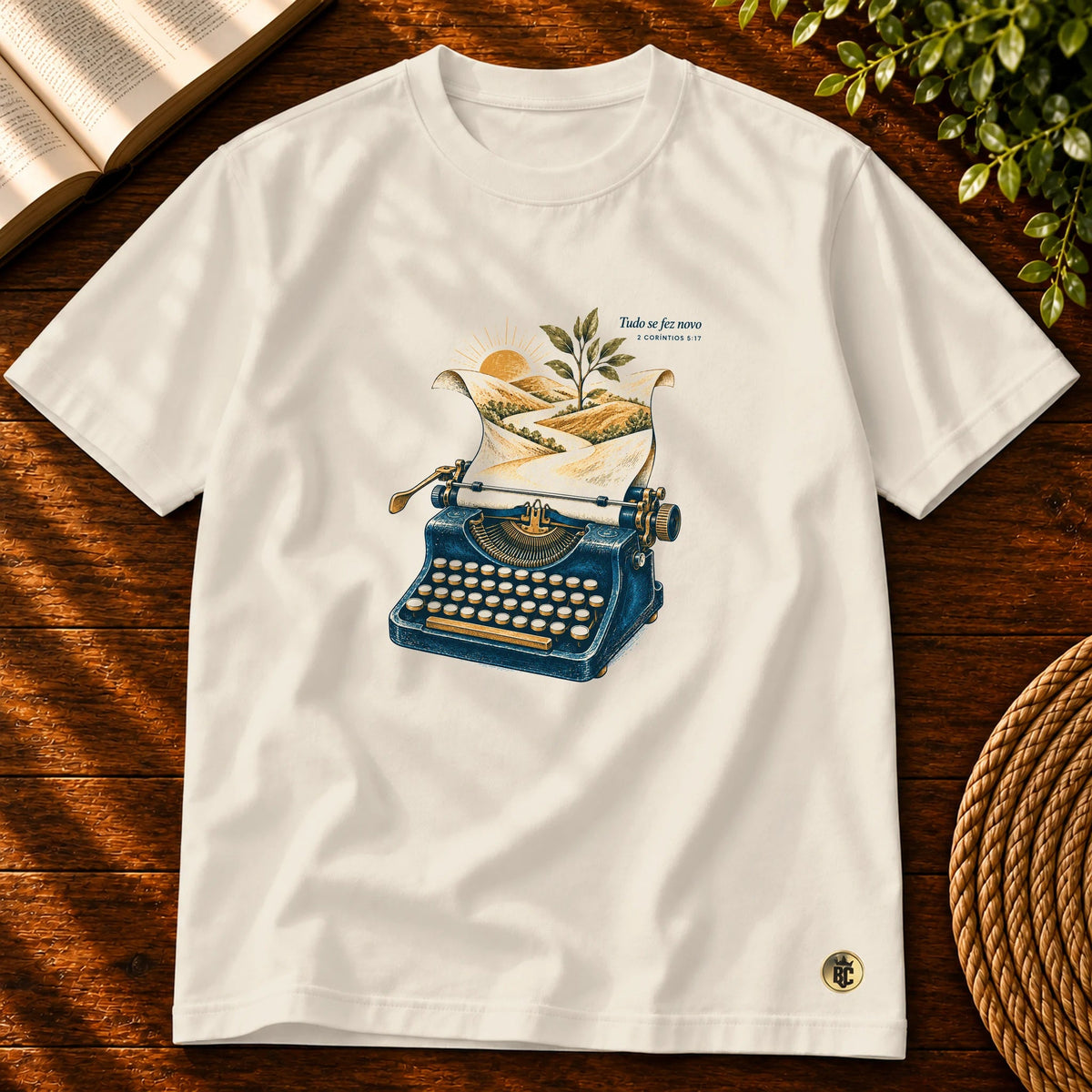 Camiseta Masculina Off White Tudo se fez novo