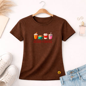 Camiseta Feminina Marrom Jesus & Coffee