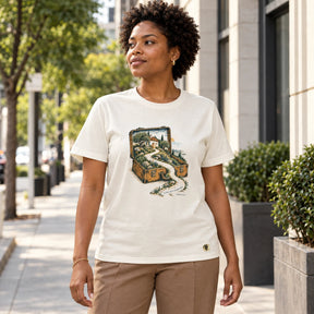 Camiseta Feminina Off White O Pai corre ao encontro