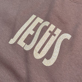 Moletom Marrom Jesus Cruz Glitter