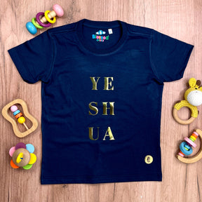 T-Shirt Infantil Azul Yeshua Camaleão