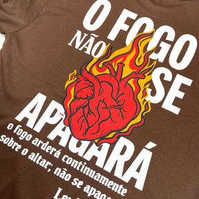 Oversized Marrom Full O Fogo Não Se Apagará