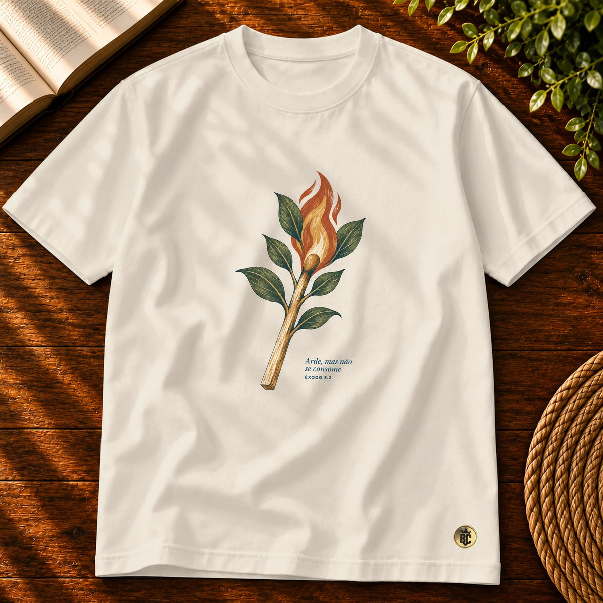 Camiseta Masculina Off White Arde, mas não se consome