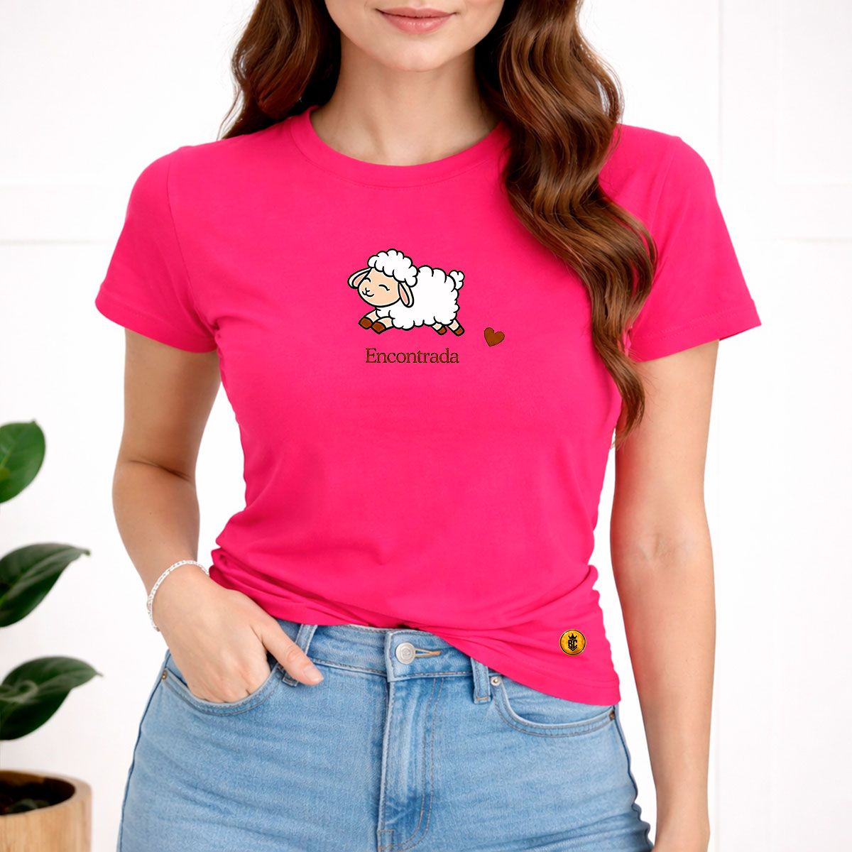 Camiseta Feminina Pink Encontrada Ovelha