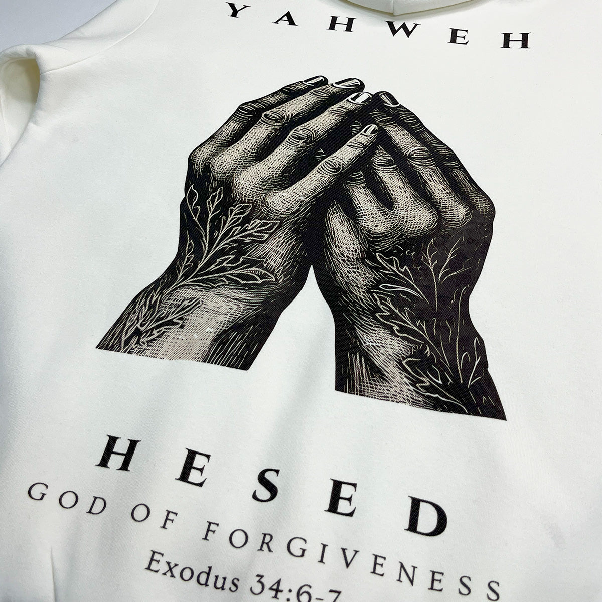 Moletom Canguru Com Capuz Off White Yahweh Hesed