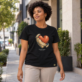 Camiseta Feminina Preta Um novo coração