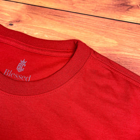 Camiseta Masculina Vermelha Aplique J.E.S.U.S