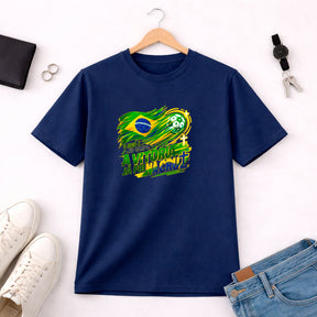 Camiseta Masculina Azul Brasil A Vitória já foi na Cruz