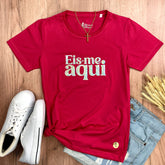 Camiseta Feminina Pink Eis-me Aqui Brilho