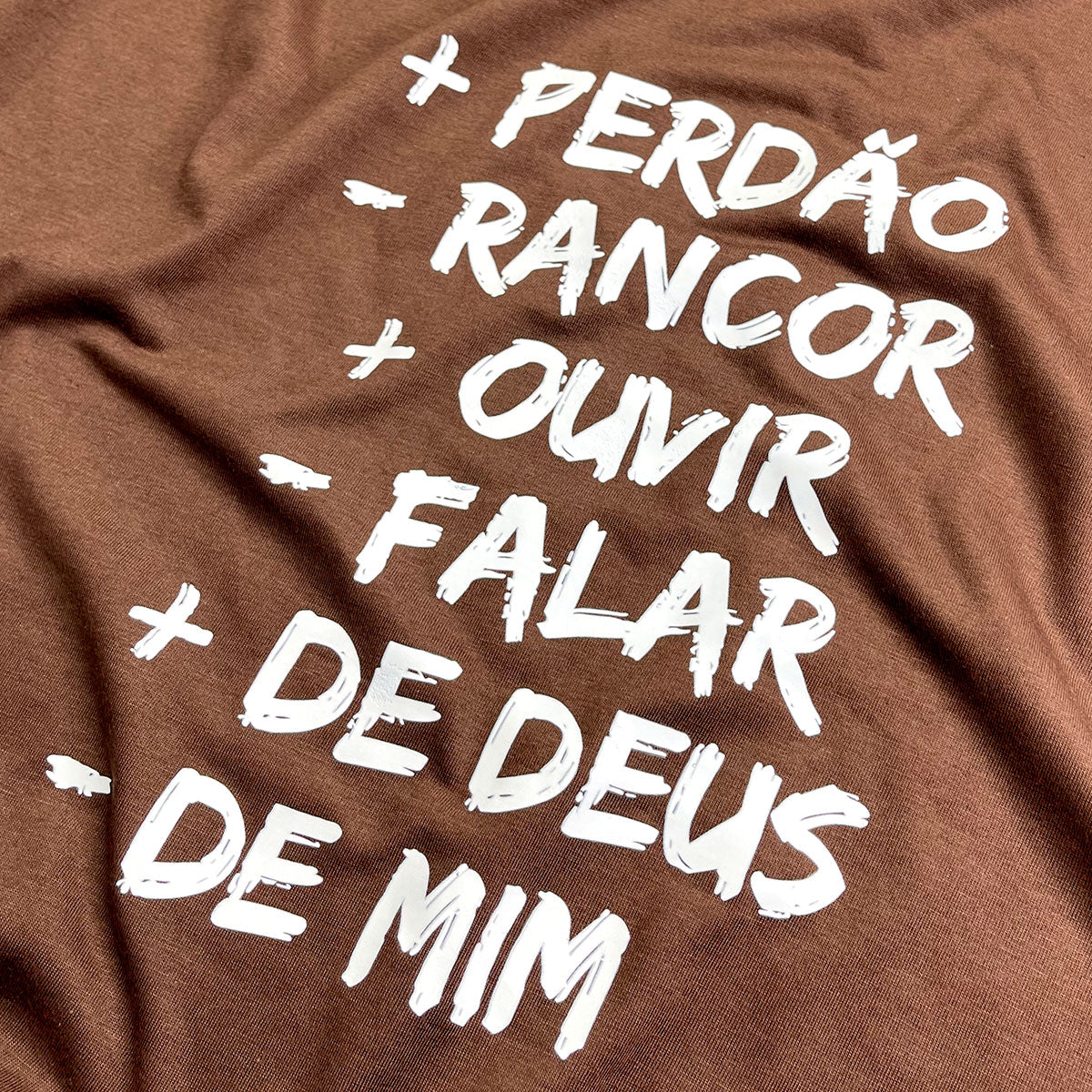 Camiseta Masculina Marrom + Perdão - Rancor