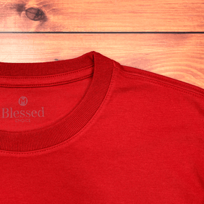 Camiseta Masculina Vermelha Aplique Camaleão IM Blessed