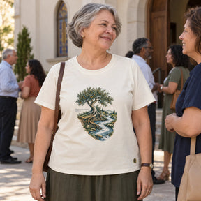Camiseta Feminina Off White Plantado junto às águas