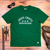 Camiseta Masculina Verde Jesus Cristo king
