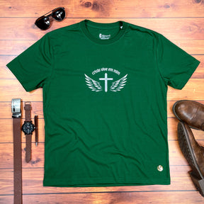 Camiseta Masculina Verde Cristo vive em mim