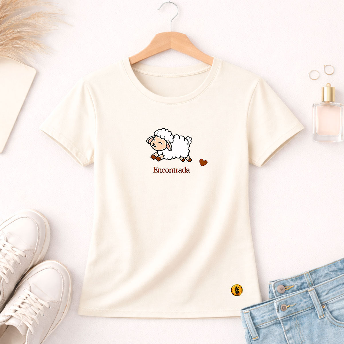 Camiseta Feminina Off White Encontrada Ovelha