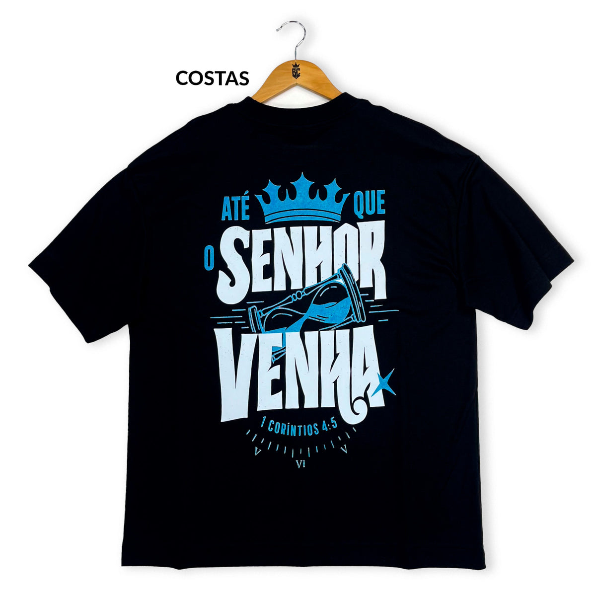 Oversized Preta Full Até que o Senhor Venha