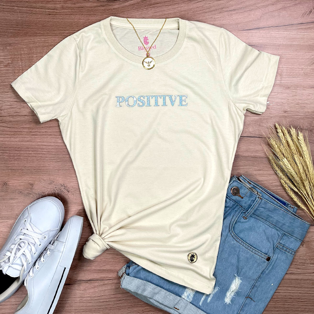 Camiseta Feminina Off White Positive