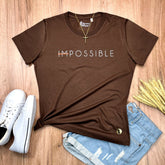 Camiseta Feminina Marrom Impossible