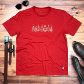 Camiseta Masculina Vermelha Árvores Natal