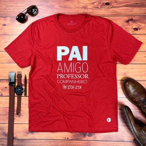 Camiseta Masculina Vermelha Pai Amigo Pra Toda Vida