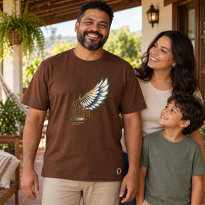 Camiseta Masculina Marrom Cristo me fez livre
