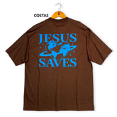 Oversized Marrom Full Coração Jesus Saves