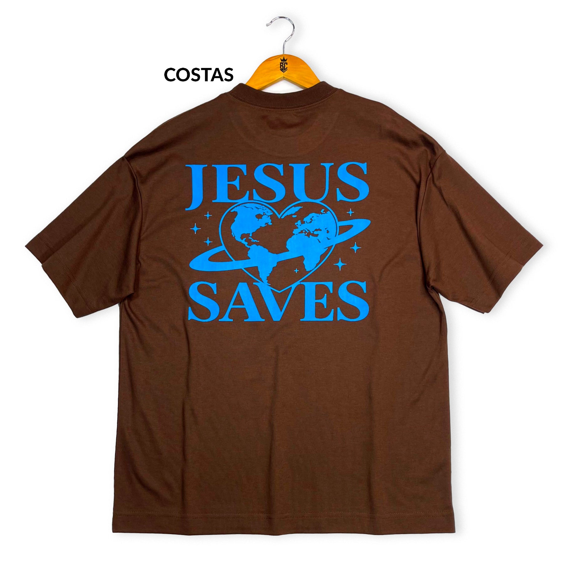 Oversized Marrom Full Coração Jesus Saves
