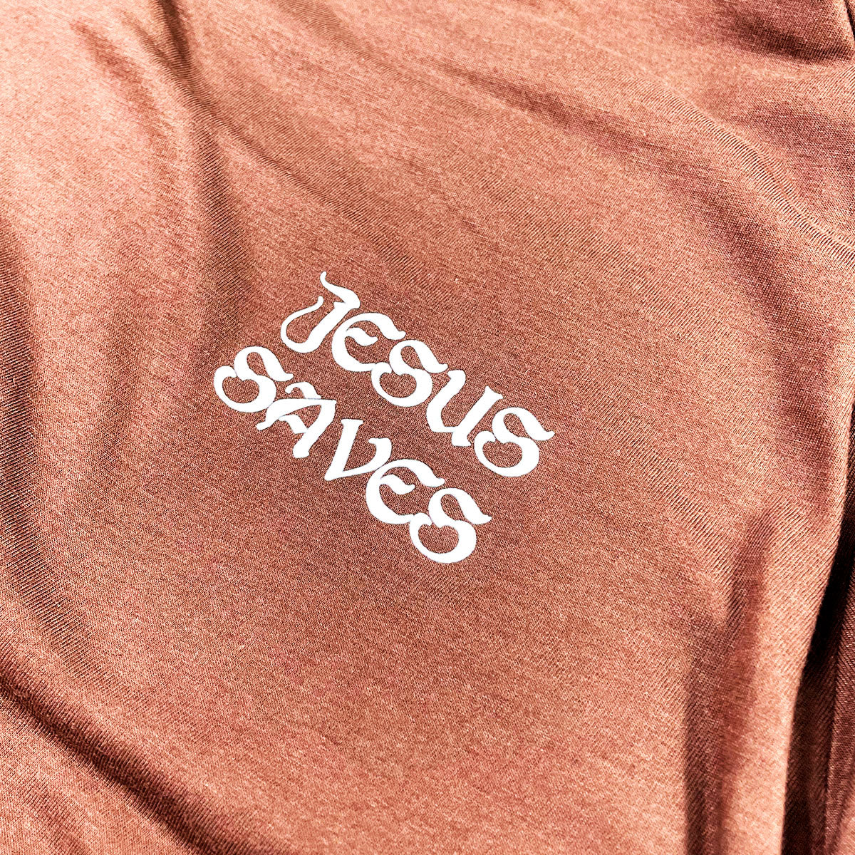 Camiseta Masculina Marrom Jesus Saves