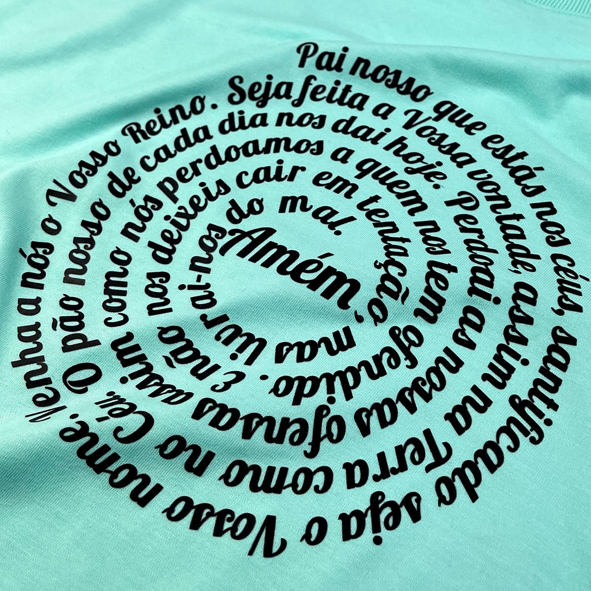 Camiseta Feminina Verde Menta Pai Nosso