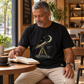 Camiseta Masculina Preta Os céus declaram Sua glória