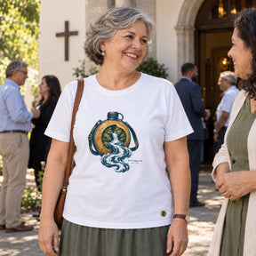 Camiseta Feminina Branca Rios de água viva